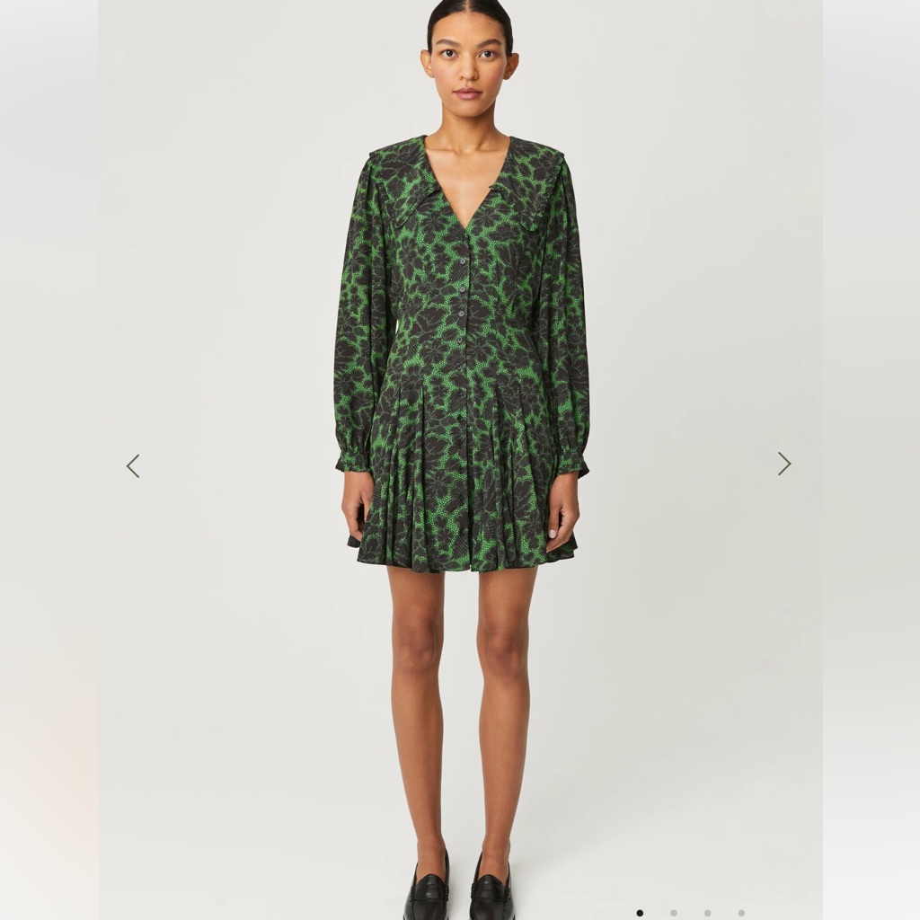 Rhode Wendy Printed Mini Dress In Emerald Savoy Lace 4